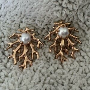 Kendra Scott Rose Gold Coral Earrings with Pearl